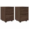 vidaXL Tables de chevet avec tiroir 2 pcs Ch&ecirc;ne brun 30,5 x 30 x 43 cm