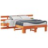 vidaXL Cadre de lit avec t&ecirc;te de lit Marron 135 x 190 cm Pin massif