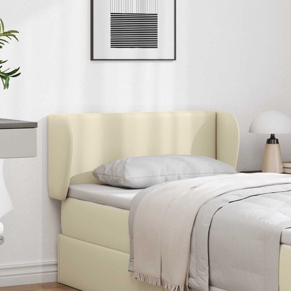 vidaXL Oreille de t&ecirc;te de lit Cr&egrave;me 40 x 23 x 6 cm PVC