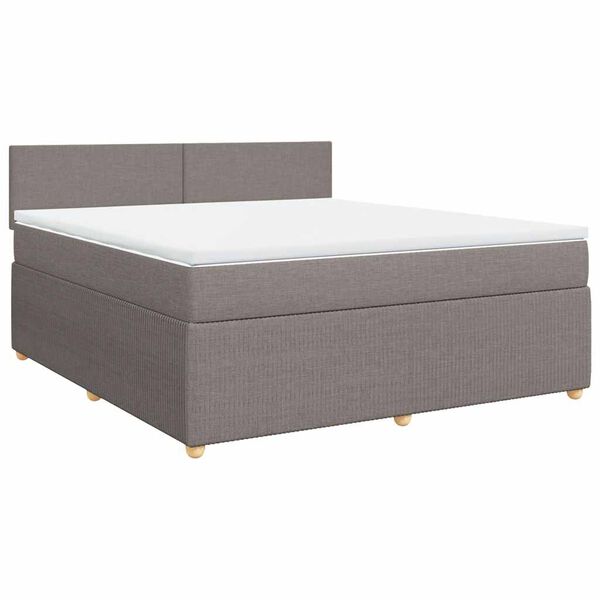 vidaXL Sommier &agrave; lattes de lit avec matelas Taupe 180x200 cm Tissu