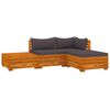 vidaXL Salon de jardin 4 pcs avec coussins Bois d'acacia solide