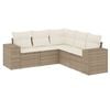 vidaXL Salon de jardin avec coussins 5 pcs beige r&eacute;sine tress&eacute;e