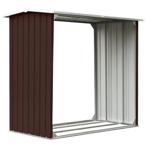 vidaXL Abri de stockage de bois Acier galvanis&eacute; 172x91x154 cm Marron