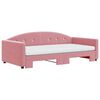 vidaXL Lit de jour avec lit gigogne et matelas rose 100x200 cm velours