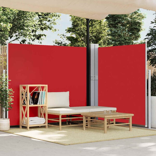 vidaXL Auvent lat&eacute;ral r&eacute;tractable de patio 170x1200 cm Rouge