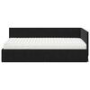 vidaXL Cadre de lit d'angle avec matelas 2 pcs Noir Velours