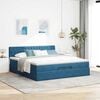vidaXL Cadre de lit ottoman avec matelas bleu fonc&eacute; 200x200 cm velours