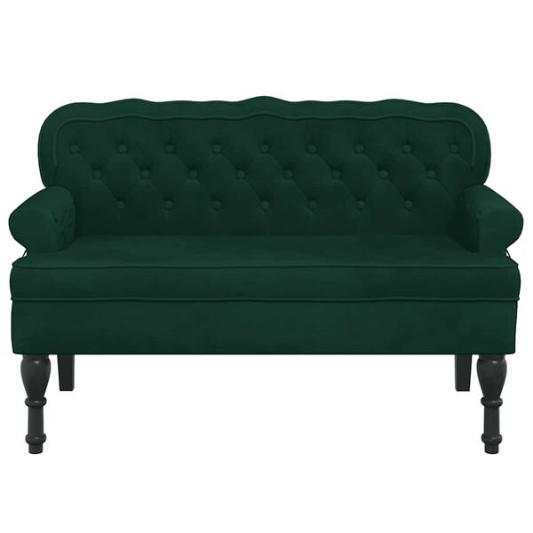 vidaXL Banc avec dossier vert fonc&eacute; 119,5x64,5x75 cm velours
