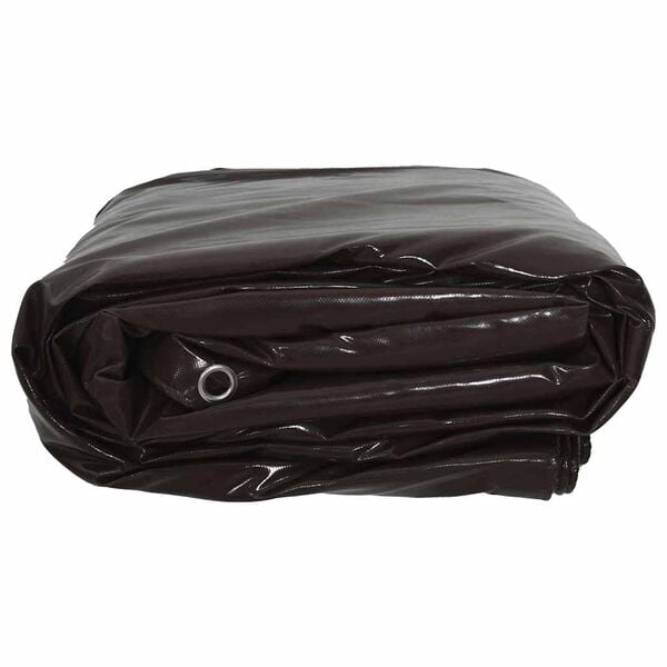 vidaXL B&acirc;che 650g / m&sup2; Marron 4 x 7 m Toile avec rev&ecirc;tement en PVC