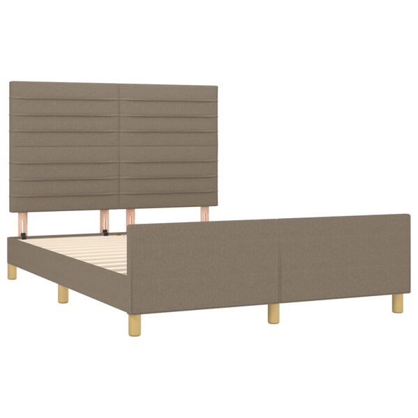 vidaXL Cadre de lit sans matelas taupe 140x200 cm tissu