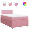 vidaXL Sommier &agrave; lattes de lit avec matelas rose 120x190 cm velours