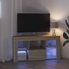 vidaXL Meuble TV LED d'Angle Ch&ecirc;ne Sonoma 100 x 40 x 50 cm