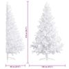 vidaXL Demi-arbre de No&euml;l artificiel pr&eacute;-&eacute;clair&eacute; et boules blanc 210cm