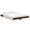 vidaXL Cadre de lit sans matelas ch&ecirc;ne fum&eacute; 135x190 cm bois ing&eacute;nierie