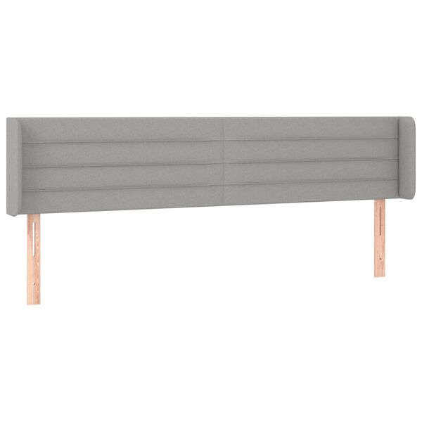 vidaXL T&ecirc;te de lit &agrave; LED Gris clair 183x16x78/88 cm Tissu