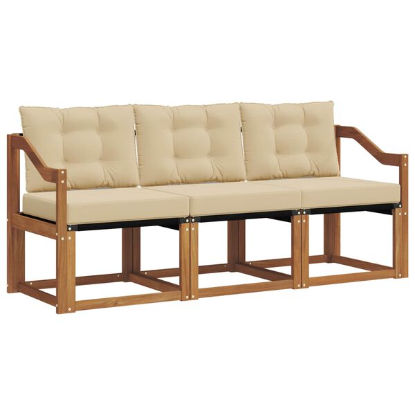 vidaXL Ensemble de canap&eacute;s d'ext&eacute;rieur 3 pcs Naturel et Beige