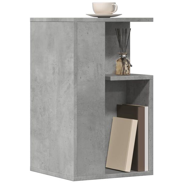 vidaXL Table d'appoint gris b&eacute;ton 35x35x60 cm bois d'ing&eacute;nierie