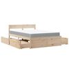 vidaXL Lit avec tiroirs et matelas 140x190 cm bois massif de pin