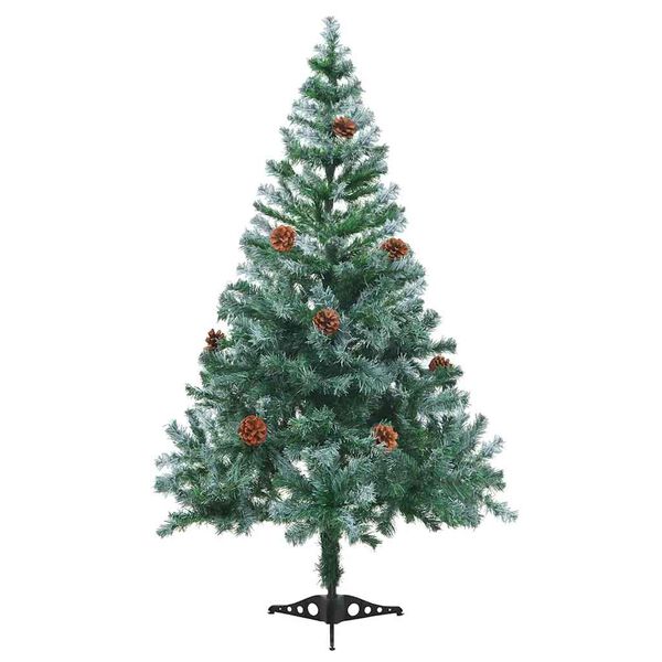 vidaXL Arbre de No&euml;l givr&eacute; pr&eacute;-&eacute;clair&eacute; et boules pommes de pin 150 cm