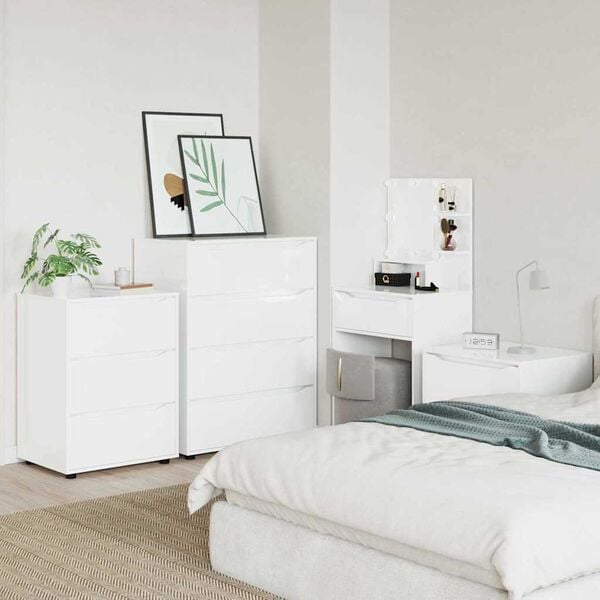 vidaXL Armoire de rangement Blanc brillant 60 x 48 x 81 cm