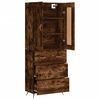 vidaXL Buffet haut Ch&ecirc;ne fum&eacute; 69,5x34x180 cm Bois d'ing&eacute;nierie