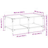 vidaXL Table basse avec dessus en verre noir 98,5x50x40 cm acier