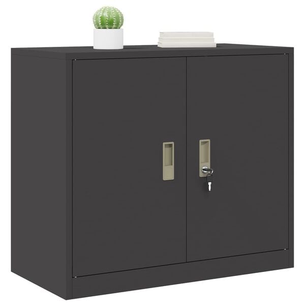 vidaXL Armoire de rangement Noir 80 x 40 x 70 cm Acier