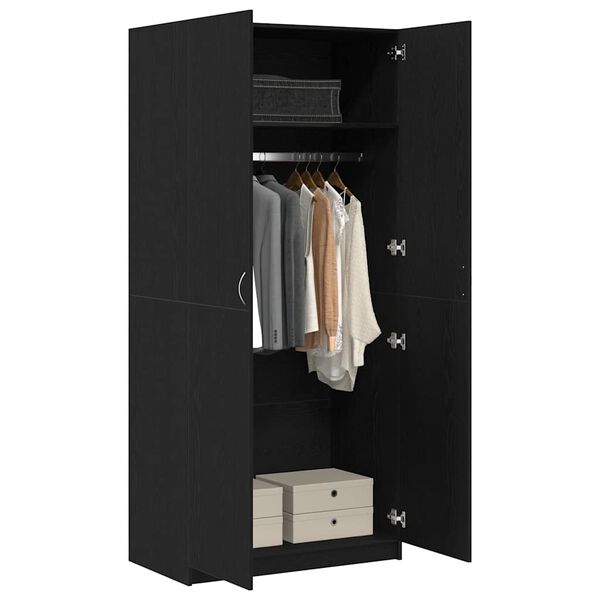 vidaXL Armoire Ch&ecirc;ne noir 90 x 52 x 200 cm Bois d'ing&eacute;nierie