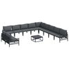 vidaXL Ensemble de canap&eacute; de jardin 12 pc Noir Acier