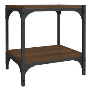 vidaXL Meuble TV Ch&ecirc;ne marron 40x33x41 cm Bois d'ing&eacute;nierie et acier