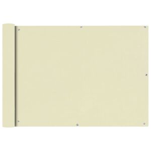 vidaXL &Eacute;cran de balcon en tissu Oxford 75x600 cm Cr&egrave;me