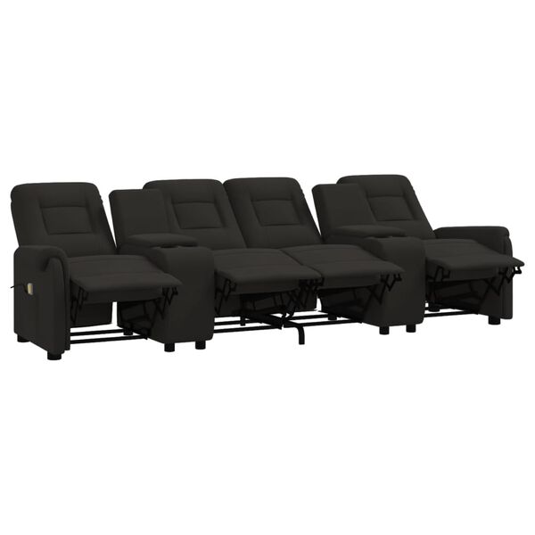vidaXL Fauteuil de massage inclinable et porte-gobelets 4 places noir