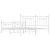 vidaXL Cadre de lit métal sans matelas et pied de lit blanc 180x200 cm