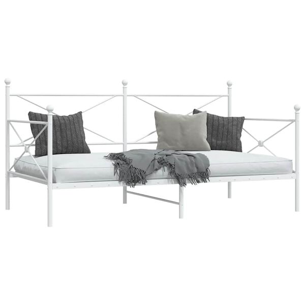 vidaXL Lit de jour sans matelas blanc 100x190 cm acier