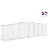 vidaXL Paniers &agrave; gabions arqu&eacute;s 7 pcs 400x50x100/120 cm Fer galvanis&eacute;