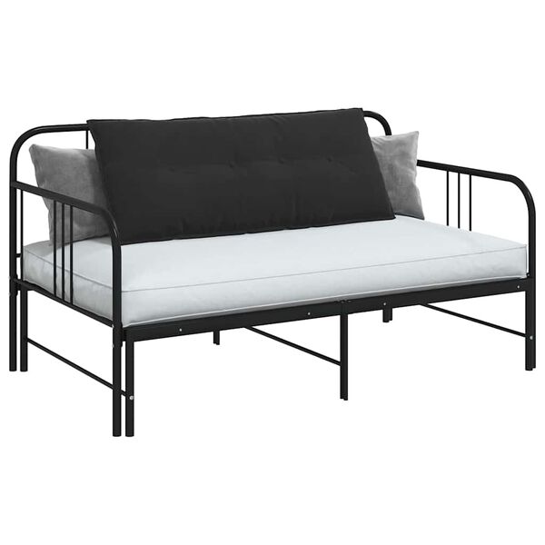 vidaXL Coussin de Dos Noir 120 x 50 cm Tissu en velours c&ocirc;tel&eacute;