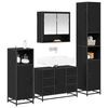 vidaXL Ensemble de mobilier de salle de bain 4 pcs Ch&ecirc;ne noir