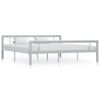 vidaXL Cadre de lit sans matelas gris et blanc m&eacute;tal 180x200 cm