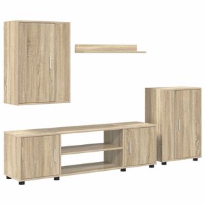 vidaXL Ensemble meuble TV 4 pcs Ch&ecirc;ne Sonoma Bois d'ing&eacute;nierie