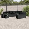 vidaXL Salon de jardin 10 pcs avec coussins noir r&eacute;sine tress&eacute;e