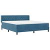 vidaXL Lit &agrave; ressorts avec matelas Bleu fonc&eacute; 200 x 180 cm Polyester