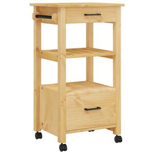 vidaXL Chariot de cuisine MONZA 48x40x88,5 cm bois massif de pin