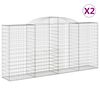 vidaXL Paniers à gabions arqués 2 pcs 300x50x140/160 cm fer galvanisé