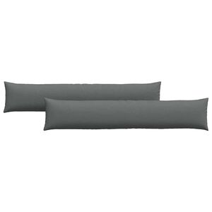 vidaXL Coussins de canap&eacute; 2 pcs Gris fonc&eacute; 200 x 40 cm tissu