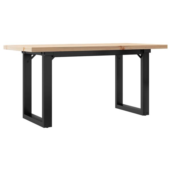 vidaXL Table basse cadre en O 90x40x45,5cm bois de pin massif et acier