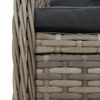 vidaXL Ensemble &agrave; manger de jardin 3 pcs coussins gris r&eacute;sine tress&eacute;e