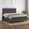 vidaXL Sommier &agrave; lattes de lit matelas et LED Marron fonc&eacute; 180x200cm