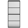 vidaXL Armoire &agrave; chaussures avec miroir &agrave; 4 niveaux noir 63x17x134 cm