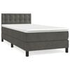 vidaXL Sommier &agrave; lattes de lit et matelas Gris fonc&eacute; 80x200 cm Velours