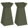 vidaXL Jardini&egrave;re &agrave; pilier 2 pc Vert olive 35 x 35 x 73 cm